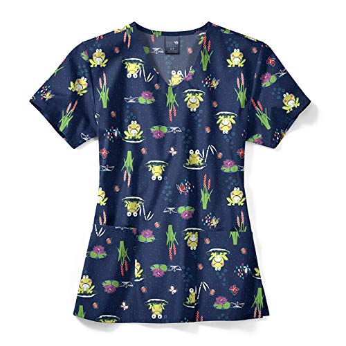 Chloe Zoe & Chloe Women's Zoe Printed V-Neck Scrub Top, Hip Hop, 5XL