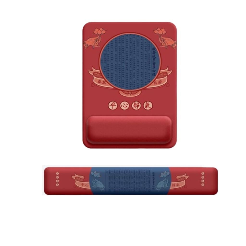 Pad Wrist Rest Memory Foam Cushion Set Computer Office Red Keyboard Hand
