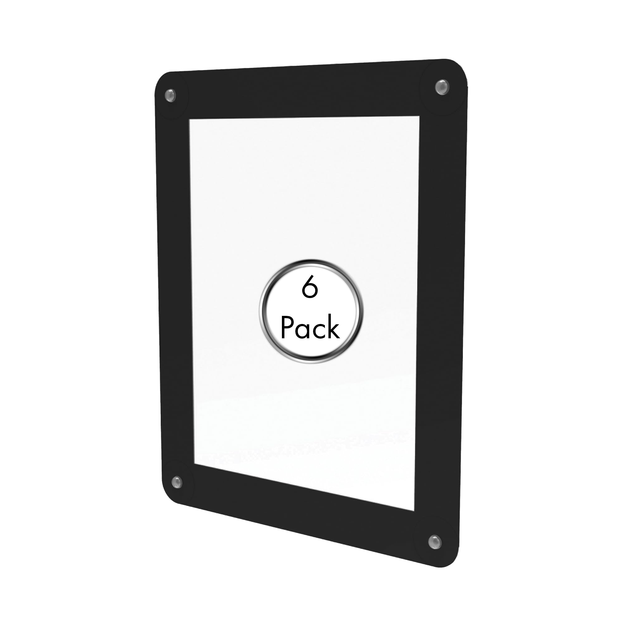 Deflecto Pack of 6 - Top Loading Double Sided Window Display with Suction Cups – 8.5″ x 11″ – Black