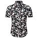 KUKICAT Chemise Homme Manche Courtes T-Shirt Homme Humour Chemise Homme Hawaïenne Funky Slim Fit sans Repassage Blouse Tops Chemises Homme Été Florale pour Loisirs Vacances Plage