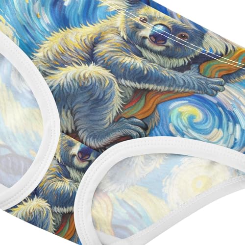Designer Girls Underwear Toddler 2t Cotton Panties for Girl Cute Koala Bear Starry Night Kids Undies Briefs4