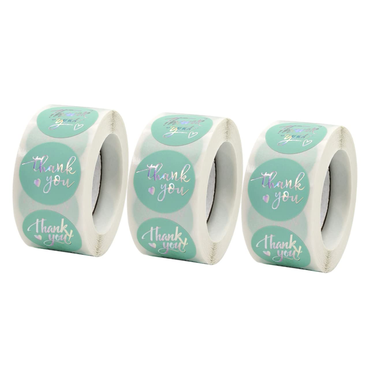 12rotoli Etichette Adesive Rotonde Grazie Da Rulli Di Stickers Per Confezioni Regali Decorazioni Di Compleanno e Matrimoni Per Involgere Dolci e Fiori