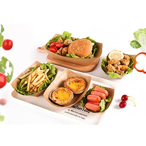 Pack of 50 kraft cardboard bowls, finger food boats, chips box, suitable for chips, snacks, macaroons and other foods - Image 6