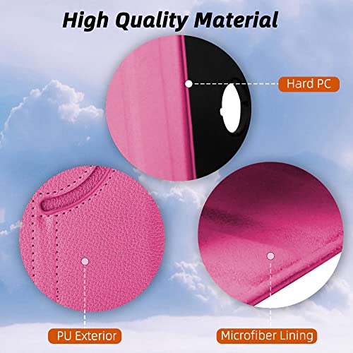 Image of TGK Rotating Cover for Samsung Galaxy Tab S9 FE 10.9 inch Tablet 360 Degree Rotating Leather Flip Case (Hot Pink)