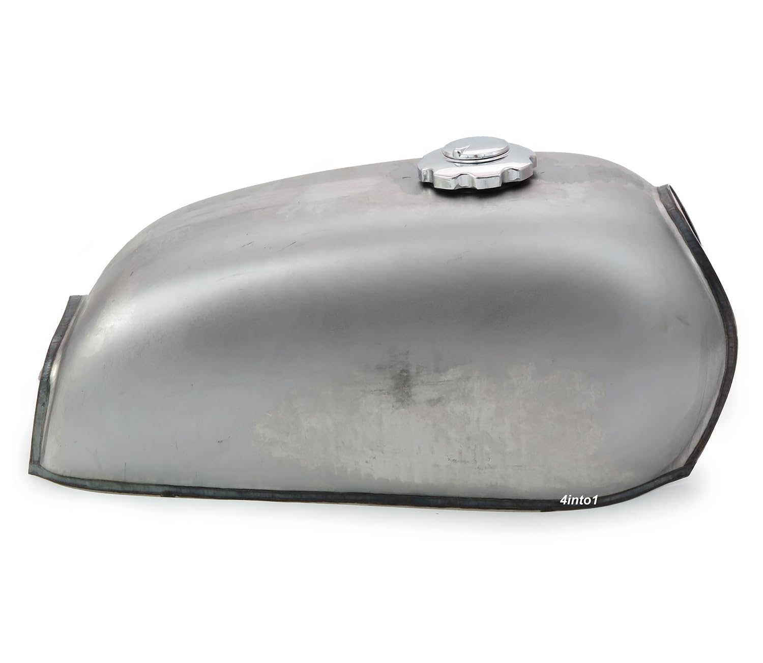 The Peanut Classic Style Gas Tank - Raw Steel - Motorcycle Gas / Fuel Tank 1.6 Gallon 6L