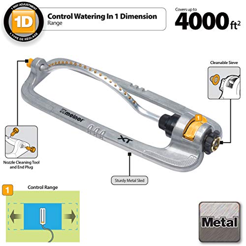 Image of Melnor 65118-AMZ XT Metal Turbo Oscillating Sprinkler with QuickConnect Product Adapter Amazon Bundle, 4000 sq. ft. Coverage