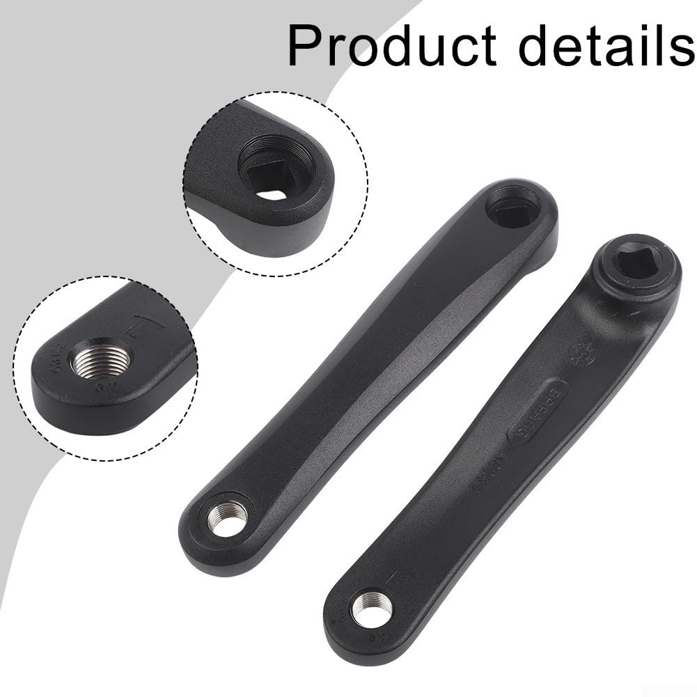 Set di pedivelle per bici elettriche in lega di alluminio da 170 mm per Bafang per motore di azionamento BBS01 BBS02B nero 430 g costruzione forgiata con finitura sabbiata Leng totale 204