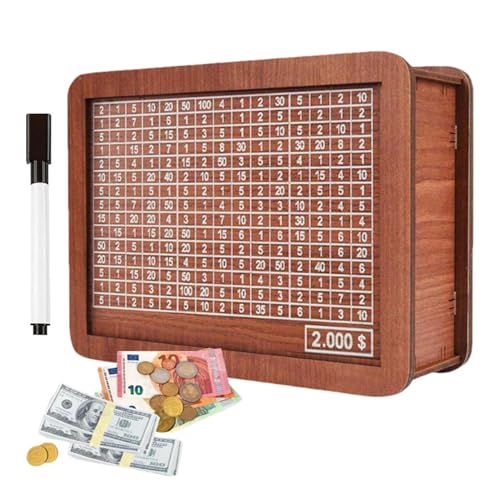 Cassa di risparmio in legno – Cassetta di risparmio trasparente con contatore, contasoldi decorativo | Finestra trasparente Salva vaso alternativo per il budget, display per la camera da del sog