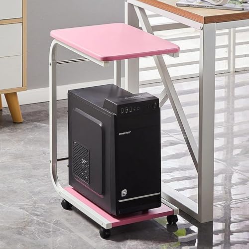 Juxkov CPUスタンドはタイプの製品で、2段式のC型デザインを采用;木製と金属フレームで?成,キャスター付きの台車??で軽量且つ?立が簡単;パソコンワゴン、PCタワースタンド、PCパソコンラック、フロアホルダーとして活用可,家庭やオフィスでのPC収納