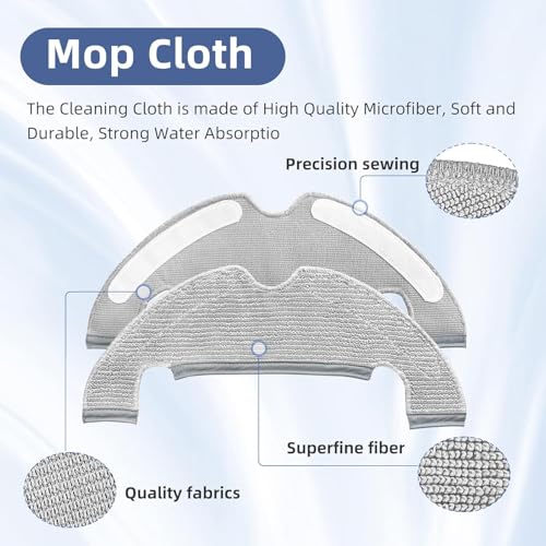 Image of AutoStory 2pcs Washable Reusable Replacement Mop Pads for Dreame D10 Plus Gen 2 Robot Vacuum Cleaner, Compatible for Dreame Bot D10 Plus Gen 2 / RLS3D / Z10 Pro / L10 Plus Robot Vacuum Cleaner
