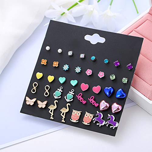Newitin 80 Pairs Colorful Cute Stud Earrings For Girls Hypoallergenic Earrings Stainless Steel Earrings For Women #TOP1