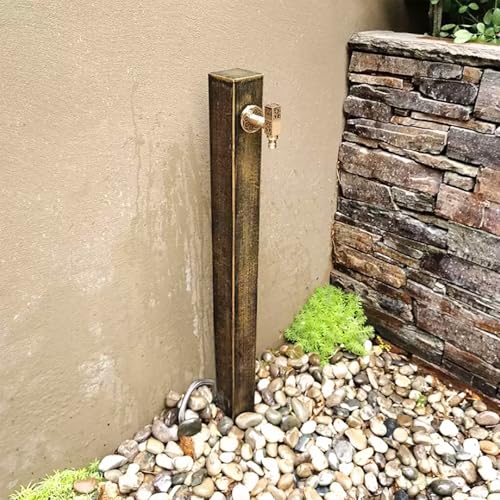 Fontaine à eau de jardin carrée verticale – Fontaine d'eau décorative avec pilier de distribution – Colonne de robinet au sol pour irrigation et lavage de jardin – Décoration d'eau extérieure