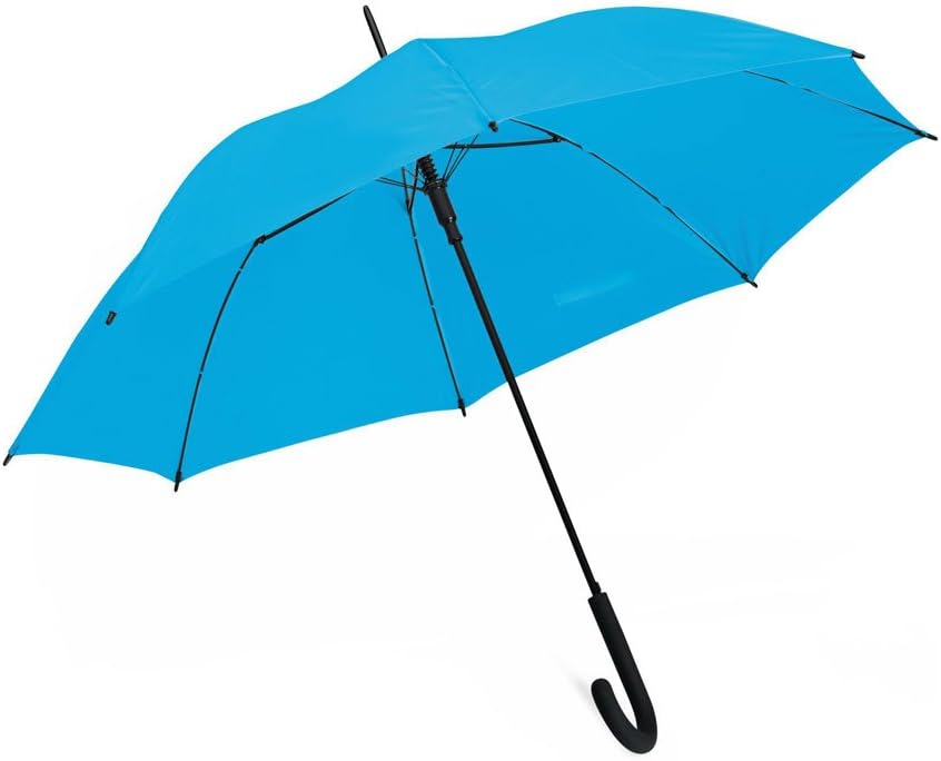 eBuyGB 40” Colourful Luxury Automatic Windproof Stick Umbrella – Strong Durable Classic Black Rubber Crook Handle Walking Rain