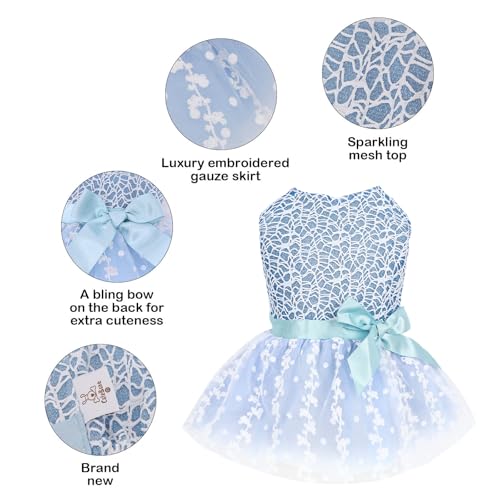 Image of CuteBone Dog Birthday Dress Girl Puppy Skirt Tutu Cat Wedding Outfit Pet Party Clothes for Small Dogs Costume DD22L