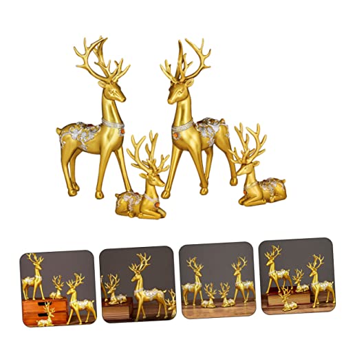 Sculptures d'élan décoratives dorées pour intérieur chic - 6