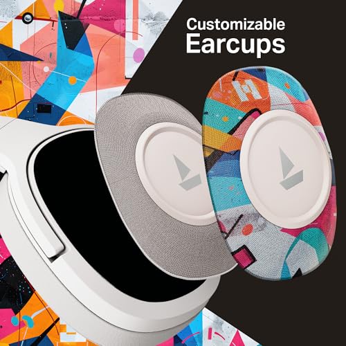 Image of boAt Rockerz Plus 550, Customizable Earcups, 100H Battery, 50mm Drivers, Dual Pair, Stream Ad Free Music via App Support, Bluetooth Headphones, Wireless Headphone with Mic (White Prism)