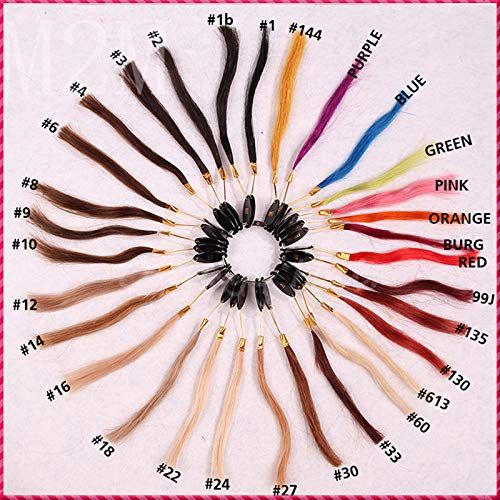 28inch Body Wave Micro Loop Ring Human Hair Extensions Remy Human Hair Brown Color 4# Hair Extension Micro Beads Hair Extensions Loop Hair 100 Strand (14inch 100 strand, Color 1b#)