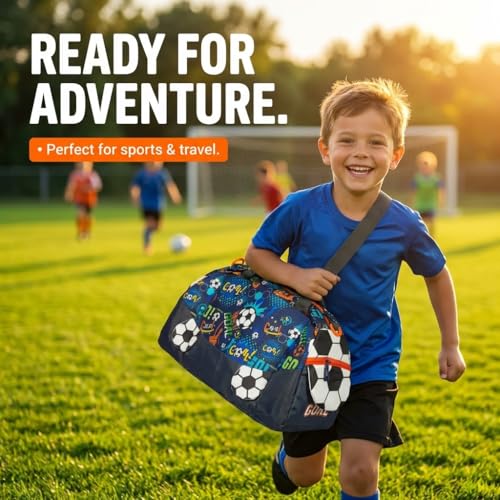 Image of Kids 3D Print Duffel Bag Travel, School & Sports Bag (Football) | Boys Travel, School & Sports Bag