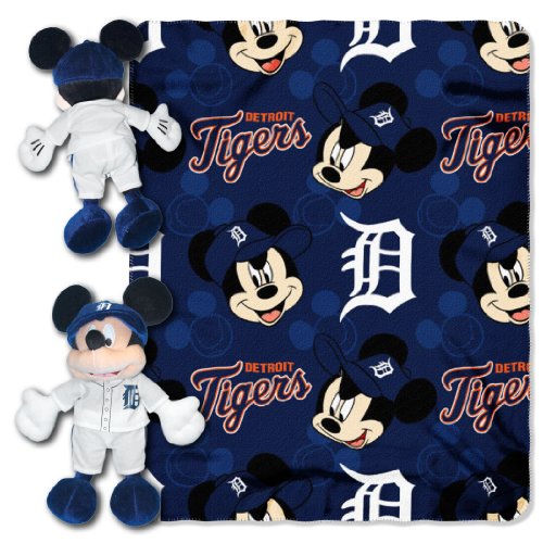 Northwest MLB Detroit Tigers Unisex-Adult Character Hugger Pillow & Fleece Throw Blanket Set, 40