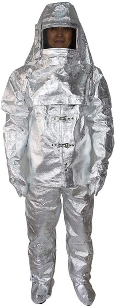 XRTLYHInflaming Anti Thermal Radiation Fireproof Flameproof Composite Aluminium Foil Firefighter Uniform,S