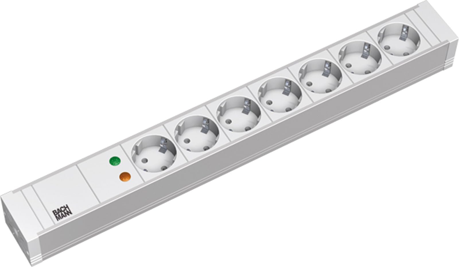 Bachmann 333.604 Steckdosenleiste (48,3 cm (19 Zoll), PVC, 7X Schuko, 1x ÜSS Strom, 2m)