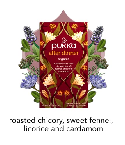 Pukka After Dinner, Organic Herbal Tea With Fennel, Roasted Chicory And Cardamom (6 Pack, 120 Tea Bags) #TOP2