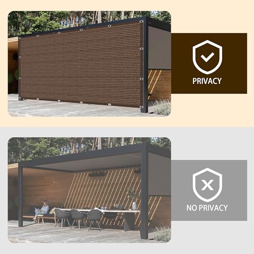 Toile Ombrage Exterieur pour Terrasse et Filet de Protection Solaire Brun - 6