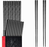Life Ara 10 Pairs Fiberglass Chopsticks Reusable Dishwasher Safe, Sushi Sticks 9 1/2 Inches, Classic...