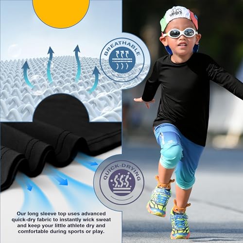 Bamboo Viscose Boys Long Sleeve Shirts Kids Girls Youth Quick Dry Lightweight Breathable Athletic Outdoor T-Shirts4