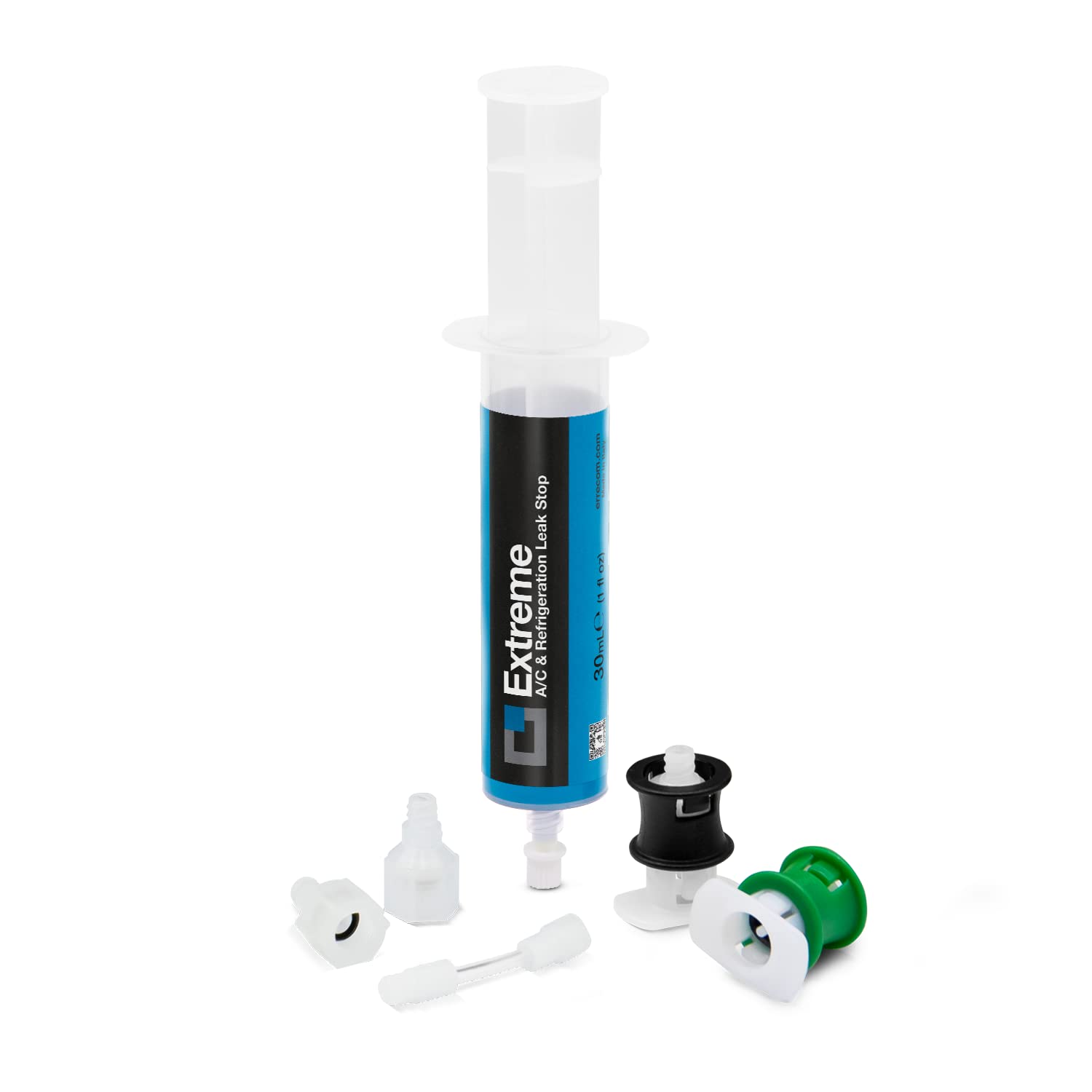 ERRECOM Extreme - 30 ml, Turafalle Impianti di Climatizzazione e Refrigerazione con adattatori 1/4 SAE e 5/16 SAE (R410a, R32) e Impianti A/C Autoveicoli con adattatori per R134a e R1234yf
