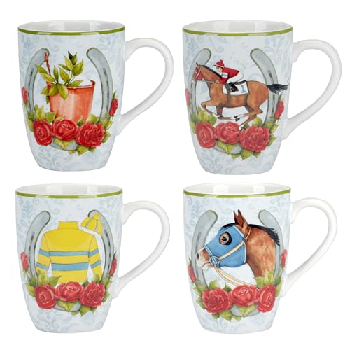 Juego de 4 Mugs temáticos Derby Day 14 oz miniatura 2