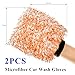 JNXIJ 2 PCS Car Wash Mitts, 8×10 Inches Lint-Free & Scratch-Free Microfiber Cleaning Gloves, Ultra Absorbent Washing Glove Detailing Wash Mitt for Sedan Truck SUV, Car Accessories (Orange)