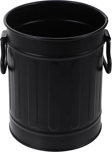 Alipis Portalápices de escritorio, cubo de basura de metal con forma de lápices, olla de mesa, soporte decorativo para brochas de maquillaje, mini