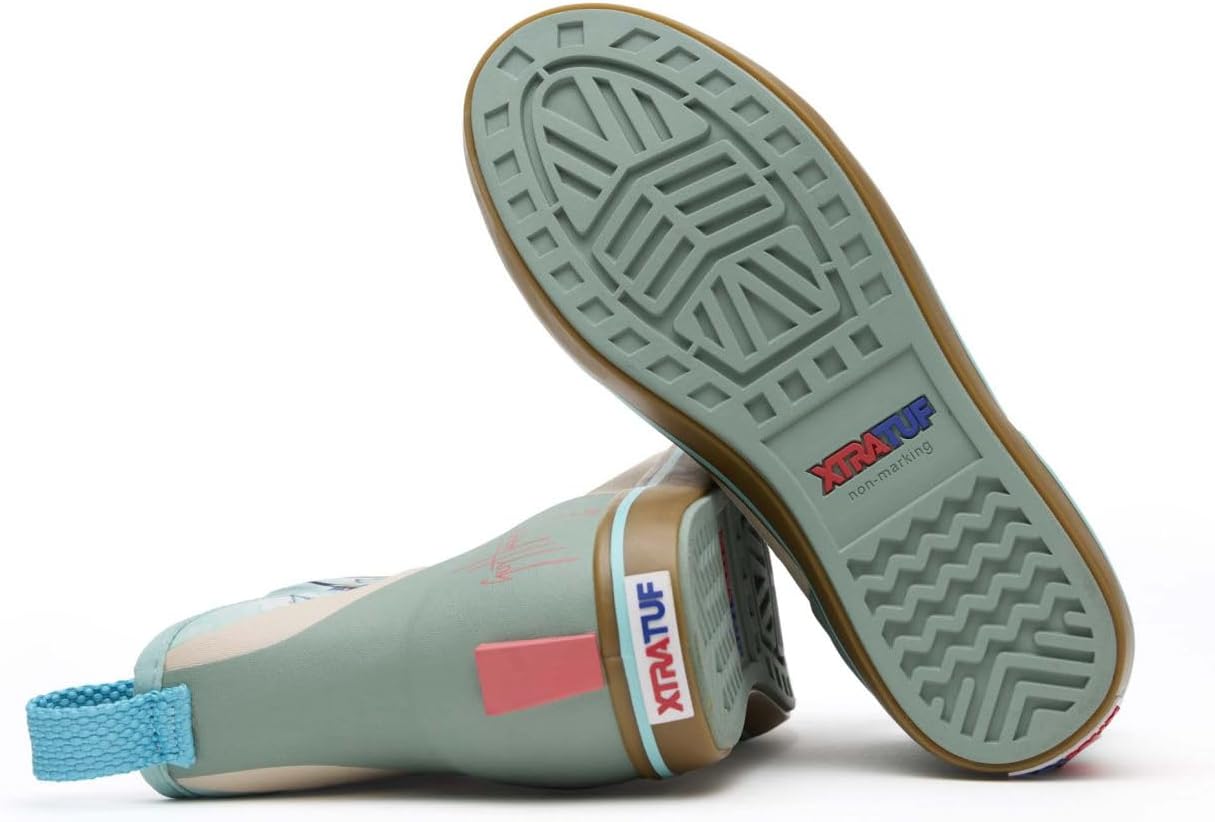 Xtratuf Women's Ankle Deck Boot Guy Harvey, Bone White Marlin, Size 10(M)