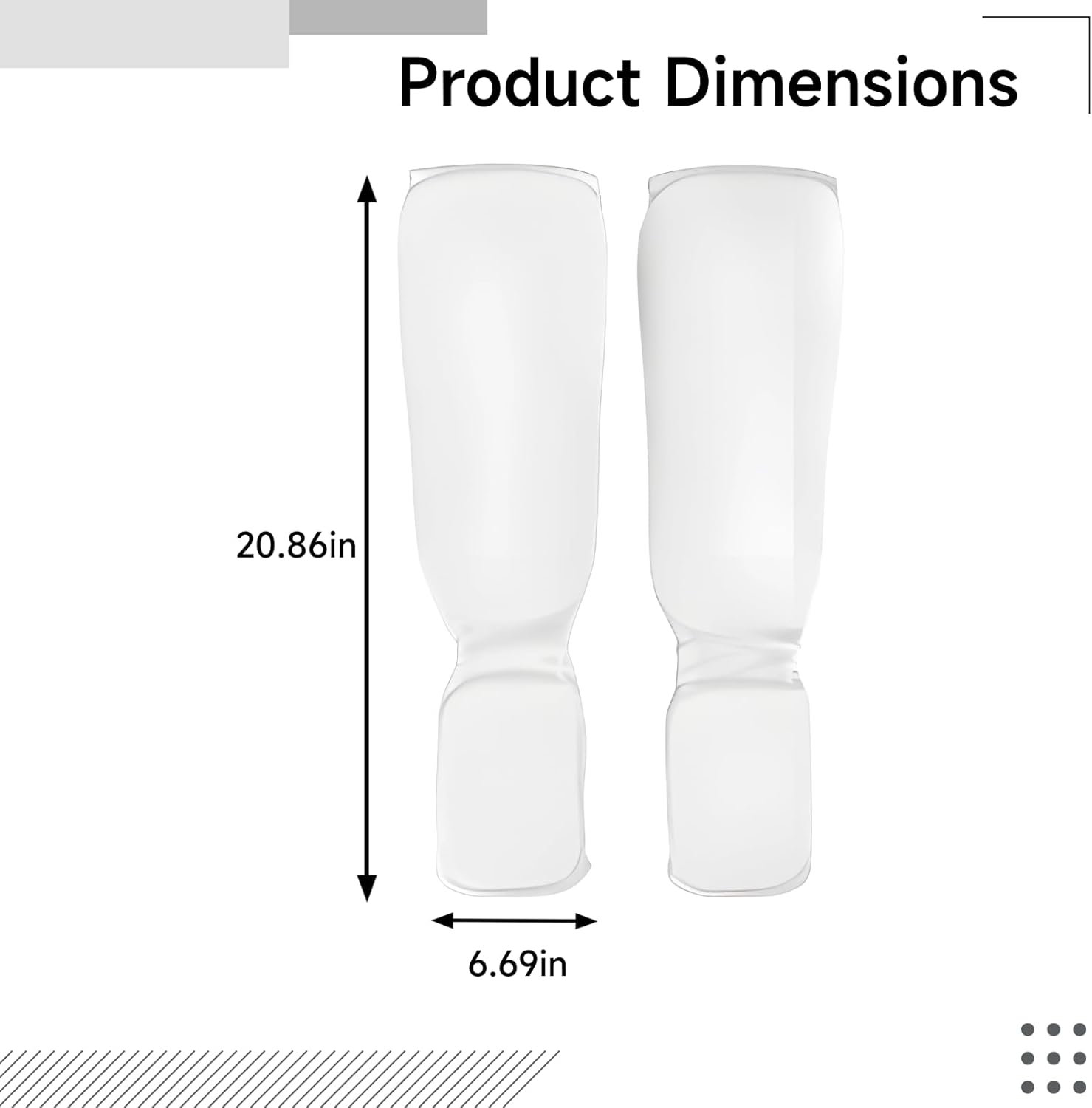 Taekwondo Training Shin & Instep Protector, XL White Cotton Martial Arts Gear for Adults, Young Practitioners Leg Guards