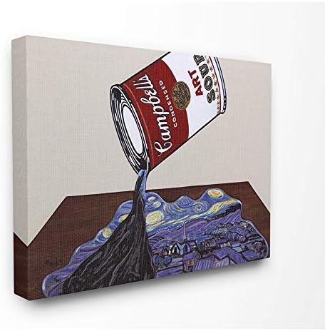 Stupell Industries Soup Van Gogh Andy Warhol Parody Modern, Design by Artist Eric Waugh Wall Art, 16 x 1.5 x 20, Canvas