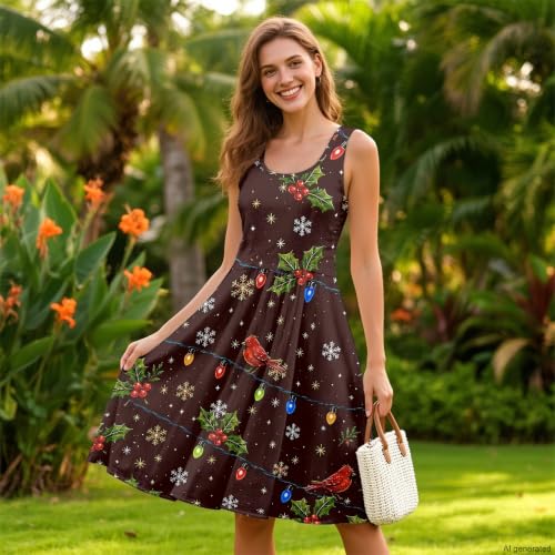 Image of TOADDITDO Womens Summer Sleeveless Tank Dress with 2 Side Pockets XS-4XL Plus Size
