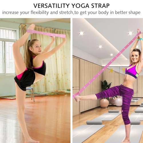 1 pcs Stretching Strap with Loops, Abeillo Elastic Yoga Straps for Stretching Equipment, Stretch Band for Physical Therapy, Yoga, Pilates,Dance, Gymnastics Exercise and Flexibility - Image 3