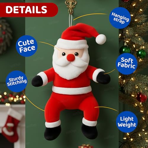 Image of Zest 4 Toyz Christmas Santa Soft Toy for Christmas Party Celebration Decorations Stuffed Animal Plush Toy for Kids Boys & Girls - Red (20 cm)