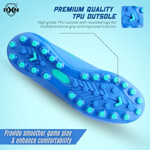 Image of RXN Men's Turbo Football Studs | Lightweight & Durable Cleats Football Shoes | Superior Traction for All Pitches | Premium Comfort & Performance for Every Match