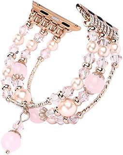 for Apple Watch Band, Tomazon Fashion Handmade Elastic Stretch Faux Pearl Beads Bracelet