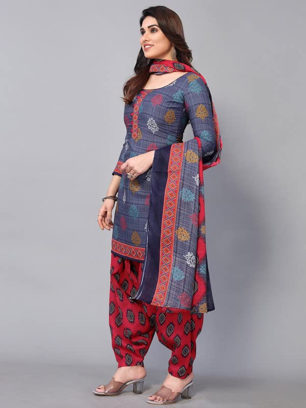 Satrani Women's Printed Poly Cotton Unstitched Dress Material(1175D1272N_Grey2)