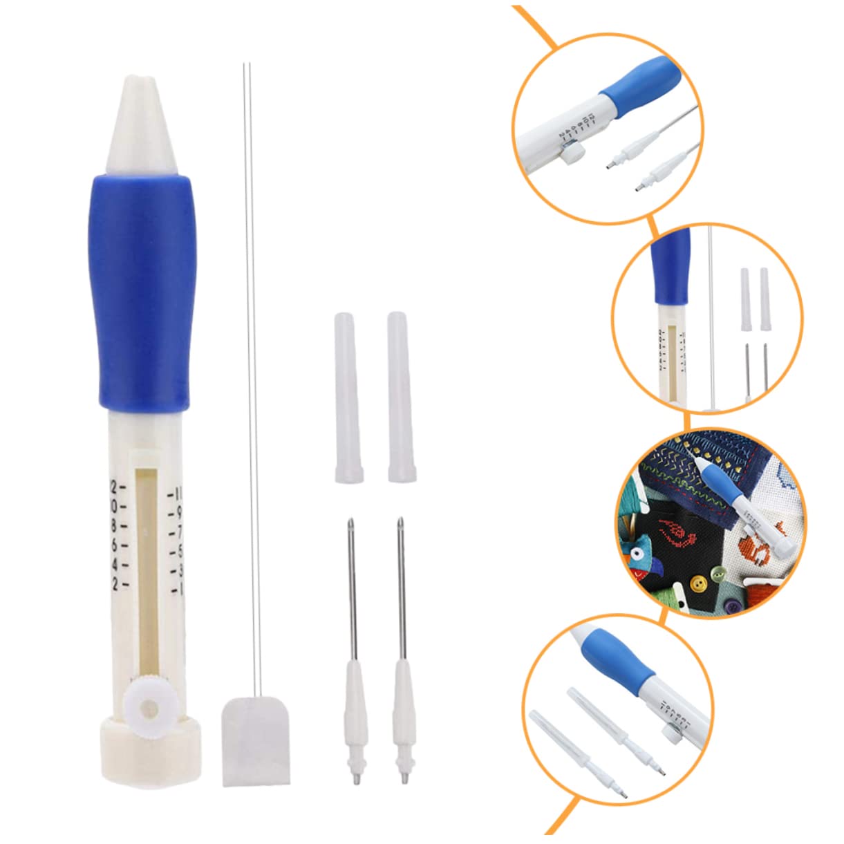 Housoutil Stitching Punch Needle Set 12pcs Punch Embroidery Needles for DIY Embroidery Art Craft