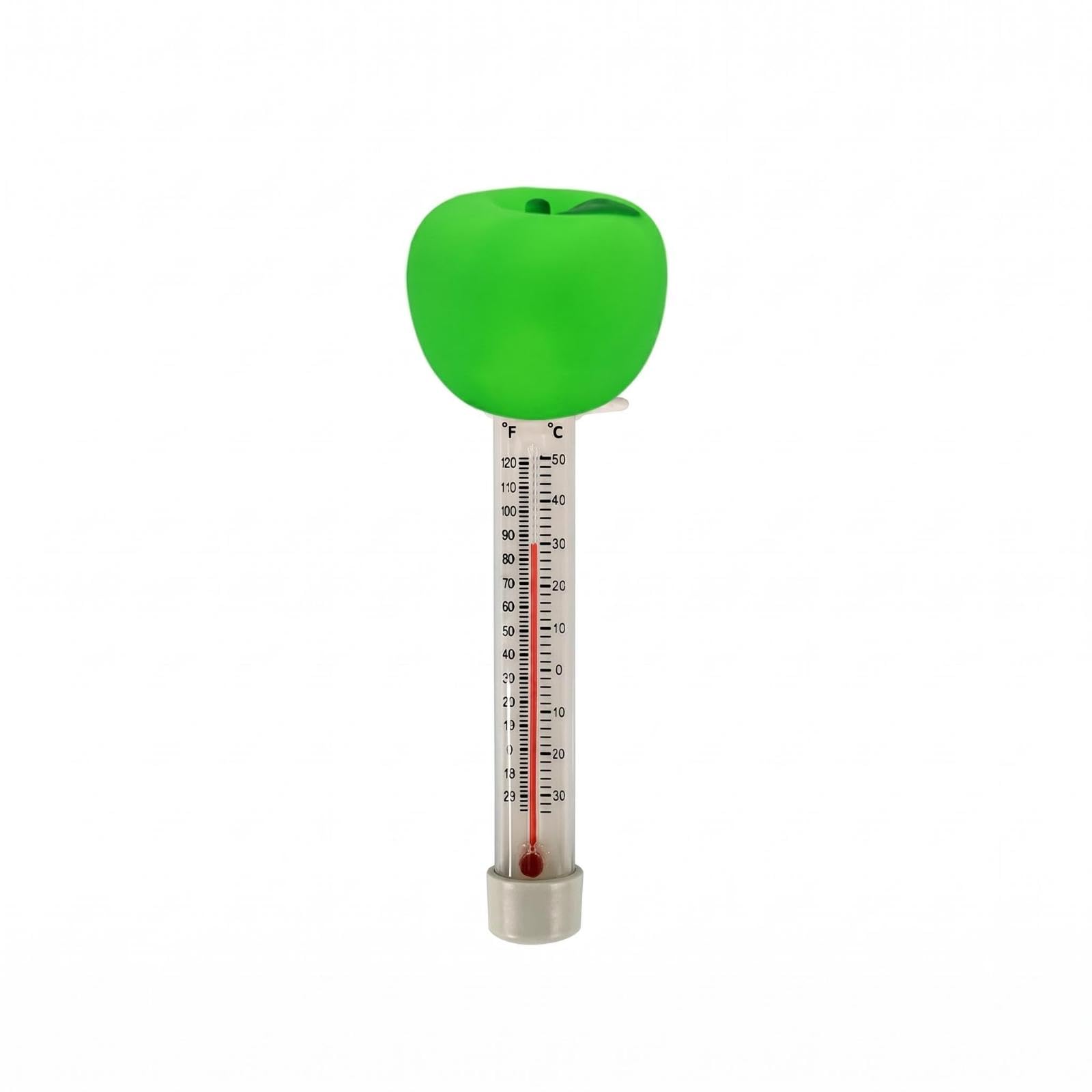 Buoyant Pool Thermometer Dual Scale Spa Thermometer Red Liquid Column Green for Apple-image-31