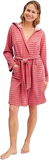 Lounge Stripe Polo-Shirt Damen, Frottee-Struktur, Polokragen, natürlich atmungsaktiv, gerader Schnitt
