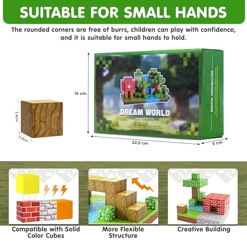 Image of Kidology 48PCS Magnetic Blocks | Build Mine Magnet World Magic Portal Set - STEM Magnetic Tiles Building Blocks Toy for Toddlers | Creative Sensory Outdoor Learning Toy for Kids Ages 3+