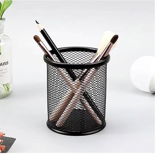 Orret Home Masa Üstü Ofis Tipi Metal Kalemlik,Perfore Kalemlik,Masa Düzenleyici Ve Toparlayıcı Organizer,Kalem Kutusu (Siyah Silindir) - Görsel 5