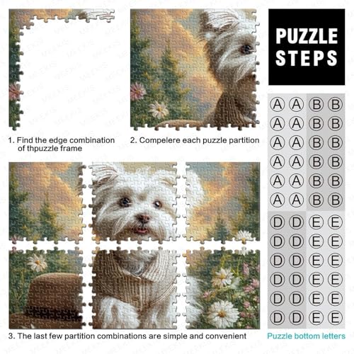 Rompecabezas de perro White Garden Leap el regalo de entretenimiento creativo ideal 4