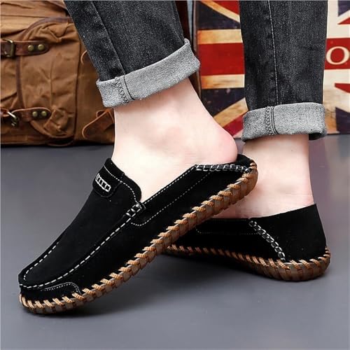 Casual Loafers for Men Suede Vamp Evening Solid Color Round Toe Low Top Classic Slip-on2