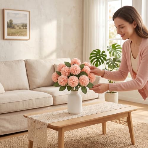 Dalias artificiales resistentes de espuma moldeable para arreglos florales de exterior 4